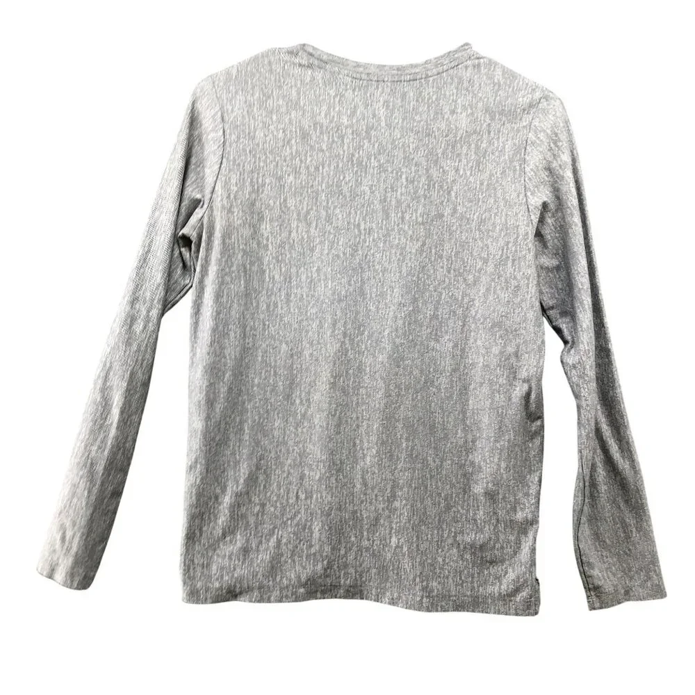Nike Youth XL Long Sleeve Active T Shirt Gray Crewneck‎ Swoosh Logo Dri Fit